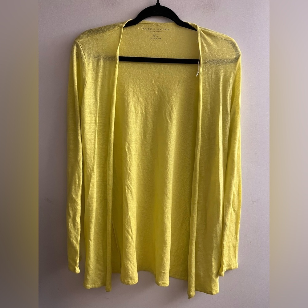 Majestic Filatures Stretch 100% Linen Open Cardigan